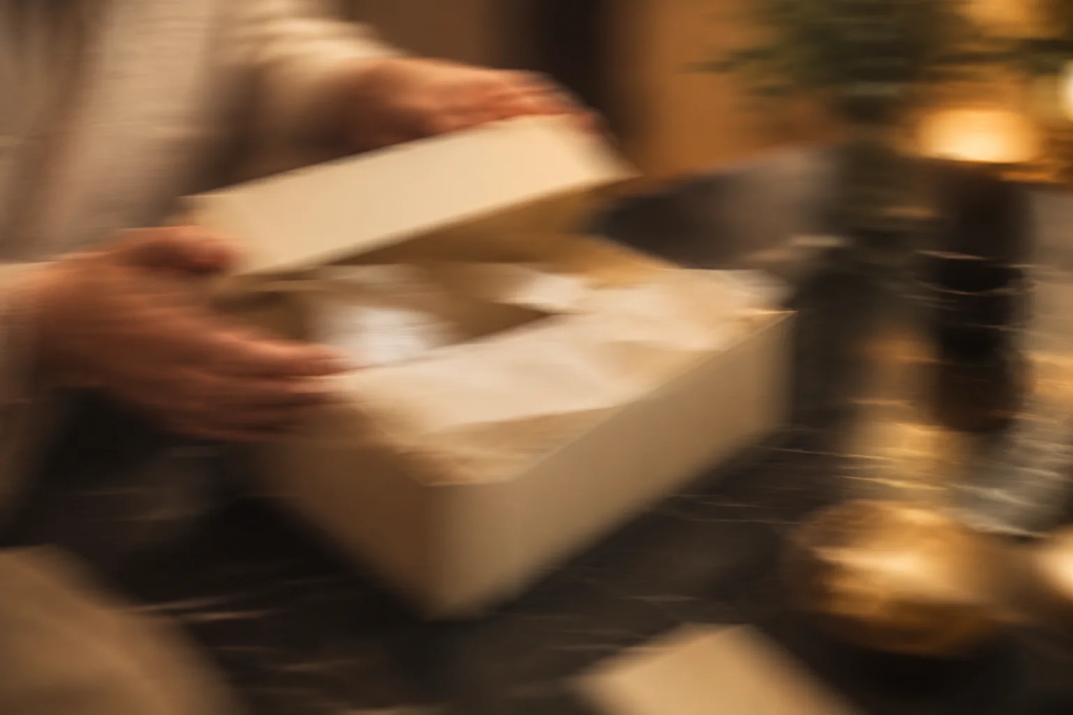 Close-up of an unboxing